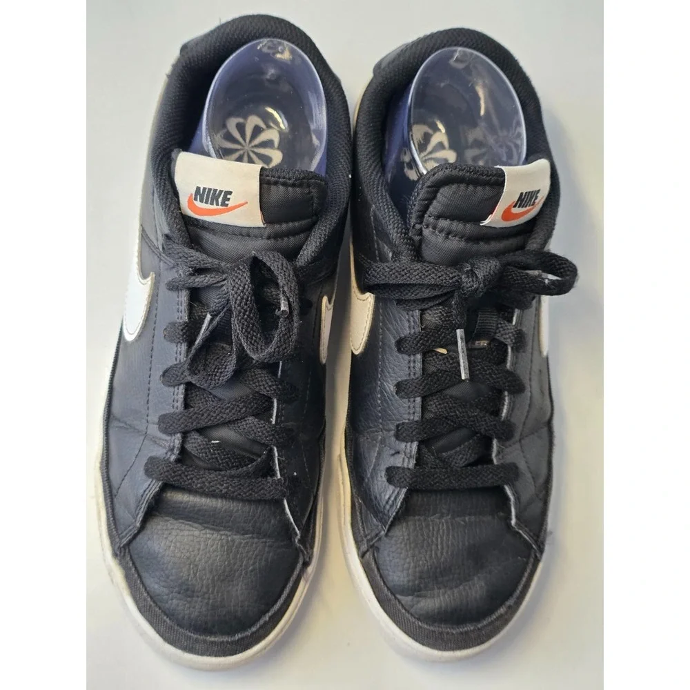 Nike Court Legacy Men's Sneakers‎ Size 9 Black White Faux Leather Athletic Shoes